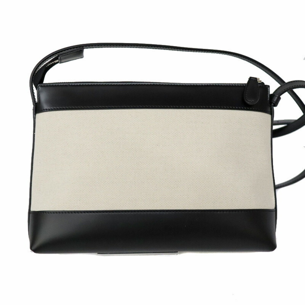 BALENCIAGA Shoulder Bag Black Ivory White Leather Canvas - Picture 3 of 6